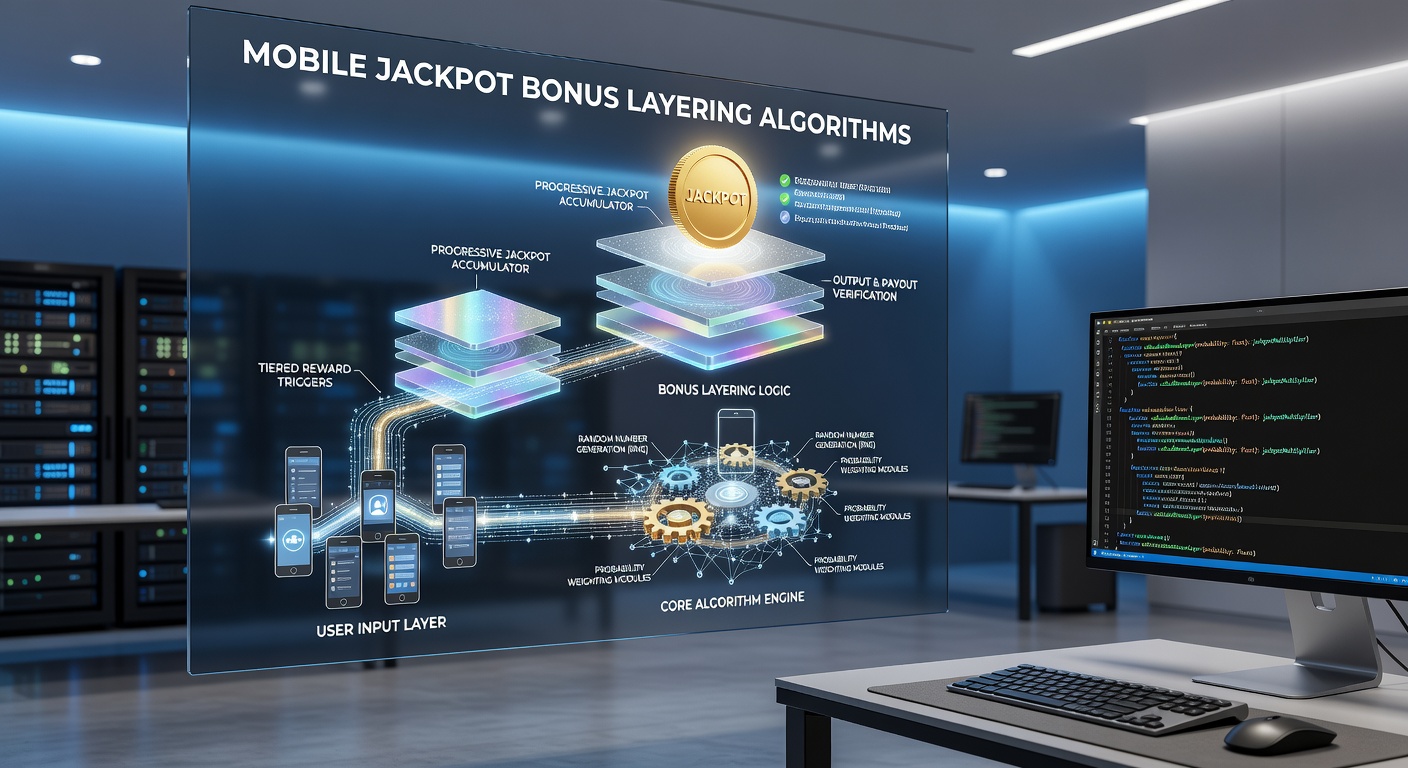 Flowchart of mobile jackpot bonus layering process with probability modules