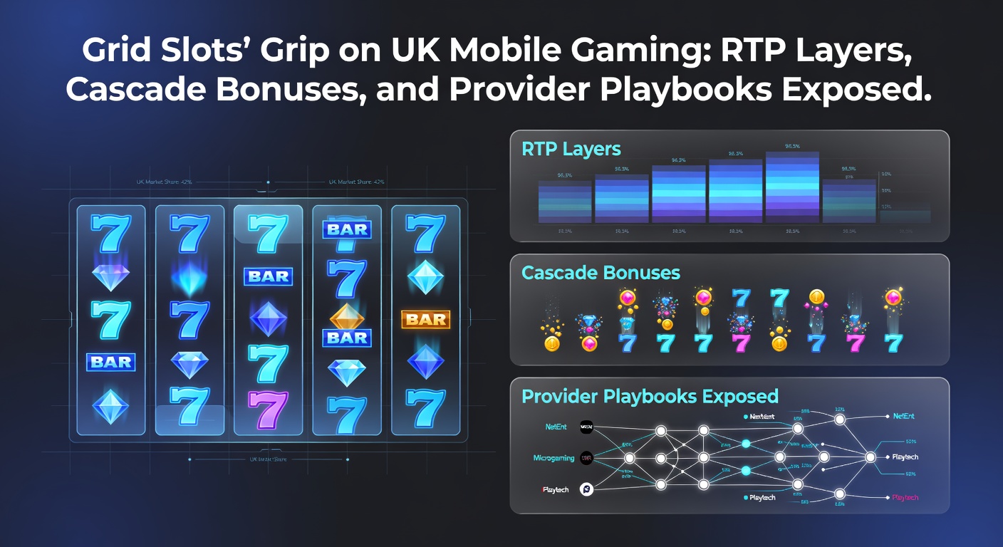 Close-up of a cascading grid slot bonus round on mobile, with multipliers stacking and symbols tumbling in a high-energy UK casino game