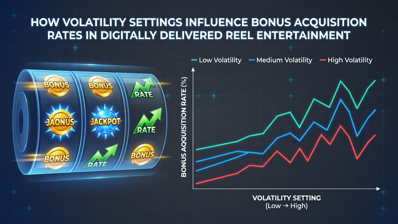 Comparison chart of volatility levels showing bonus acquisition frequency across reel configurations