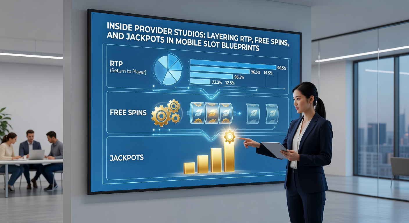 Close-up of a provider studio workstation displaying free spin simulation graphs overlaid with jackpot accumulation charts and RTP volatility curves on dual monitors
