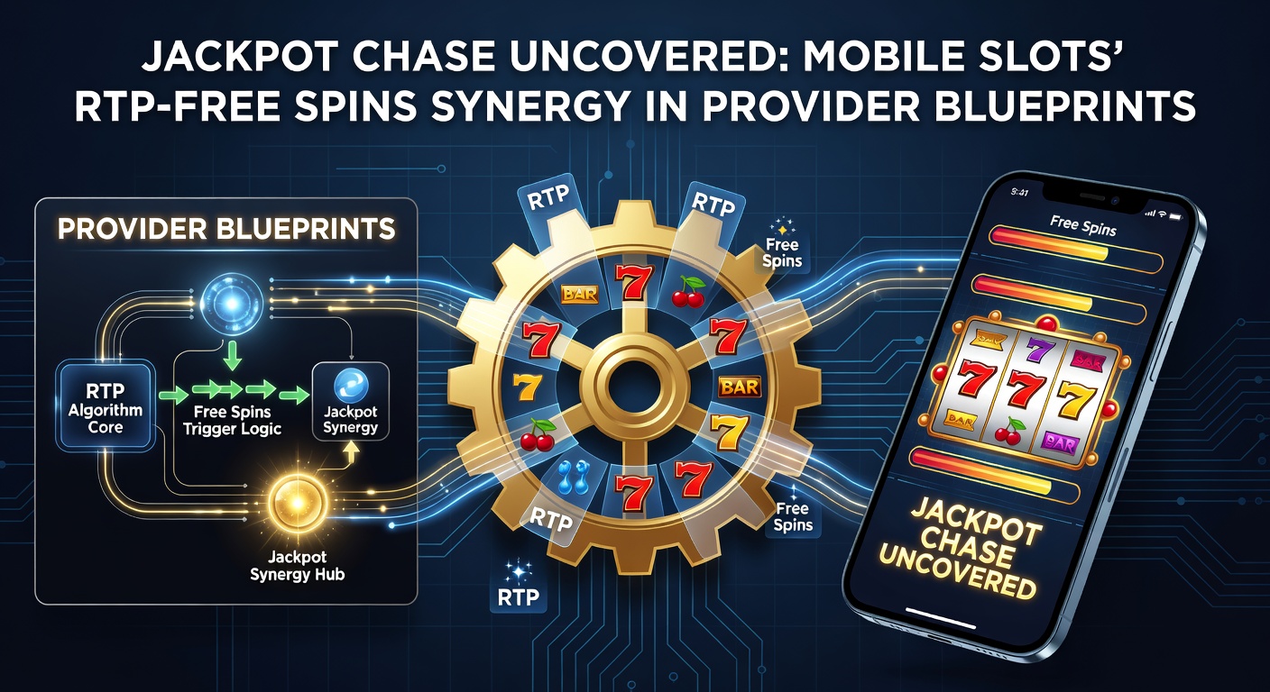 Vibrant mobile slot screen showing jackpot chase with free spins activation and RTP metrics overlaid