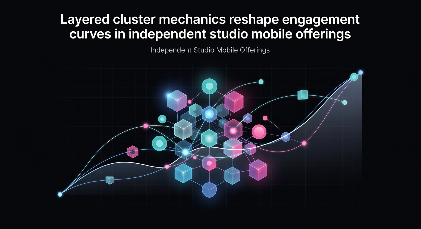Mobile slot interface displaying layered cluster formations with multiple symbol groups activating simultaneously