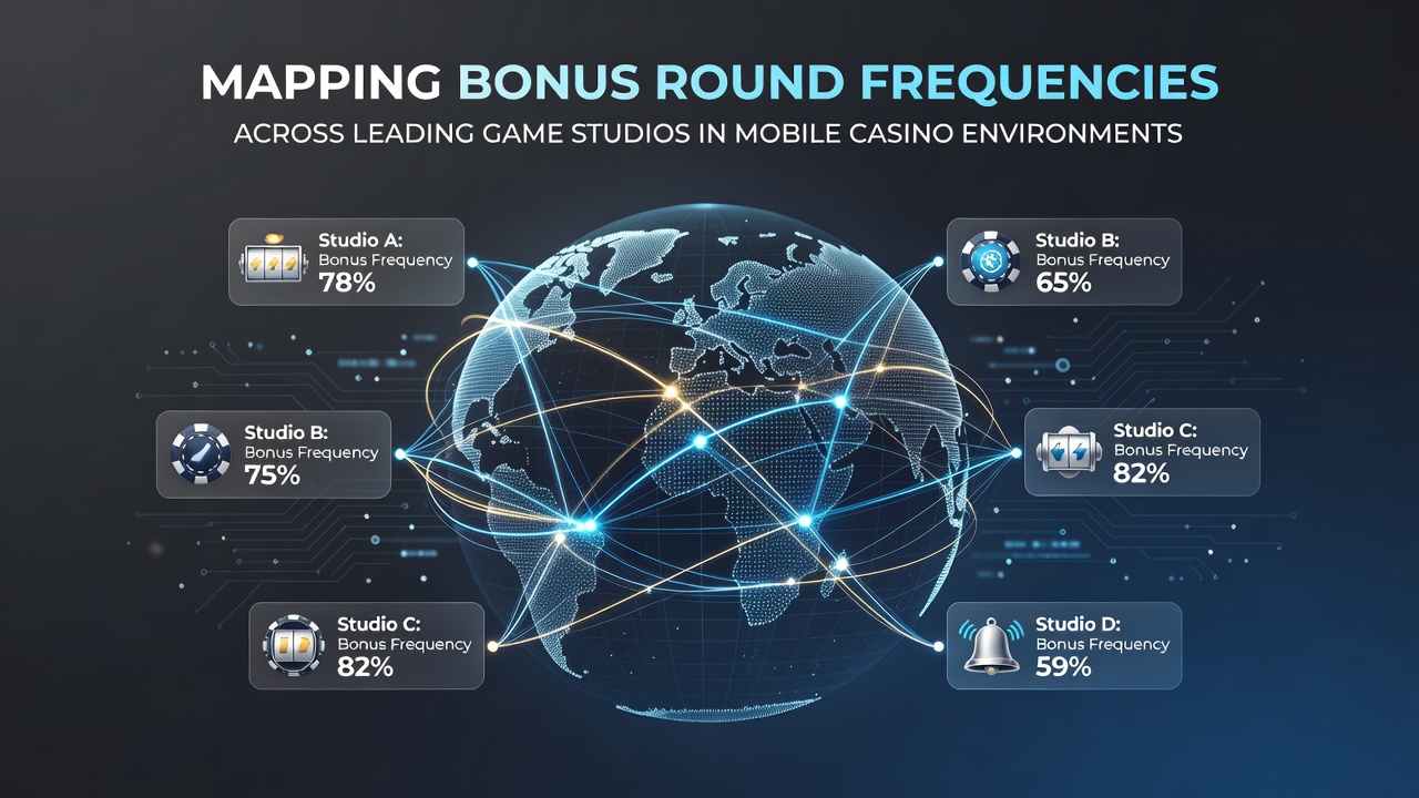 Chart showing bonus round frequency distributions across leading mobile game studios