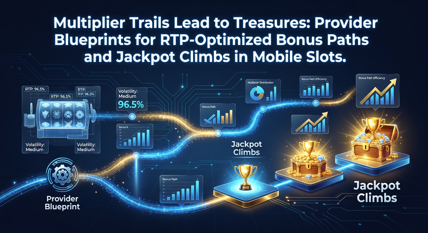 Visual breakdown of a multiplier trail mechanic in a mobile slot game, showing escalating multipliers leading to a jackpot trigger