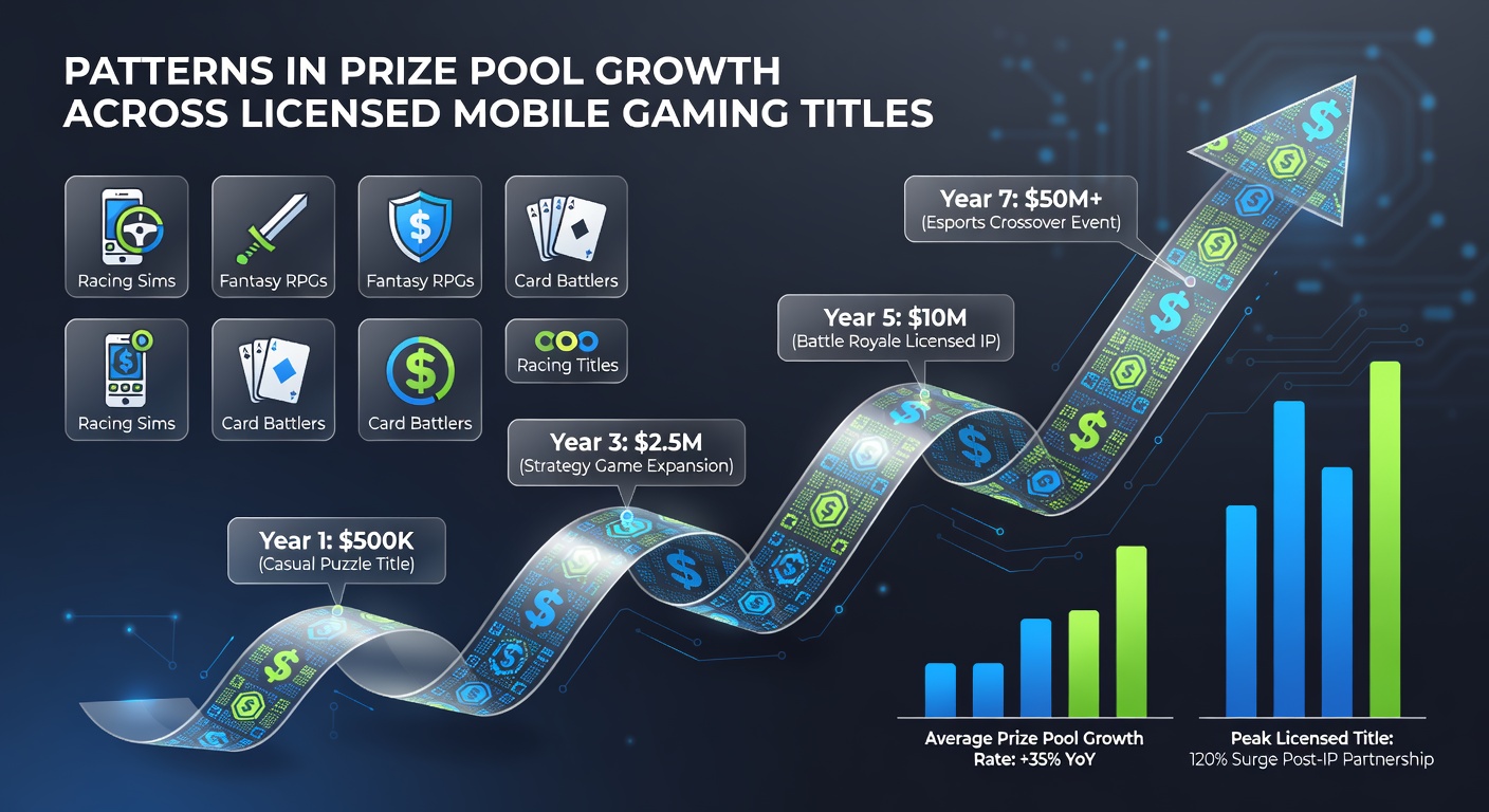 Infographic illustrating regional prize pool expansion rates in mobile gaming during 2025-2026